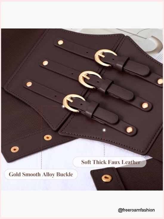 Wide Elastic Corset Belt with Gold Buckle for Daily Cosplay Halloween main image 7